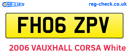 FH06ZPV are the vehicle registration plates.