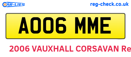 AO06MME are the vehicle registration plates.