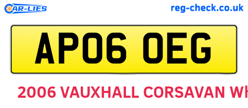 AP06OEG are the vehicle registration plates.
