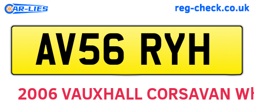 AV56RYH are the vehicle registration plates.