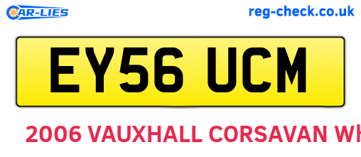 EY56UCM are the vehicle registration plates.