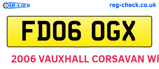 FD06OGX are the vehicle registration plates.