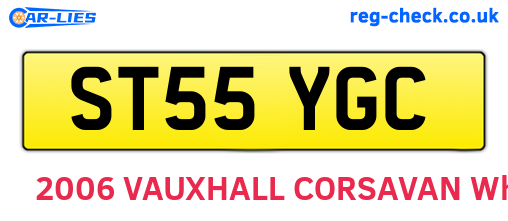 ST55YGC are the vehicle registration plates.