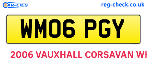 WM06PGY are the vehicle registration plates.