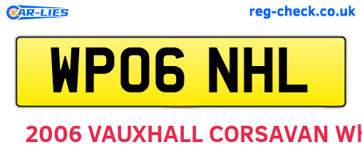 WP06NHL are the vehicle registration plates.