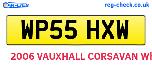 WP55HXW are the vehicle registration plates.