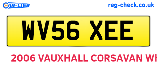 WV56XEE are the vehicle registration plates.