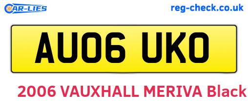 AU06UKO are the vehicle registration plates.