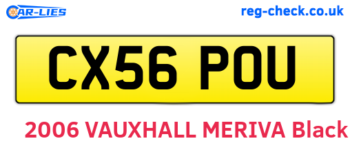 CX56POU are the vehicle registration plates.