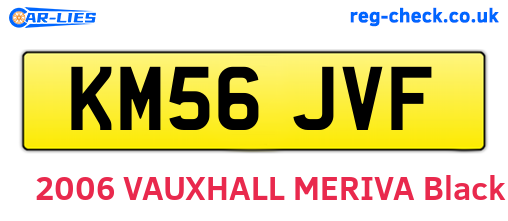 KM56JVF are the vehicle registration plates.