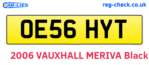 OE56HYT are the vehicle registration plates.