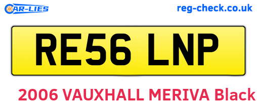 RE56LNP are the vehicle registration plates.