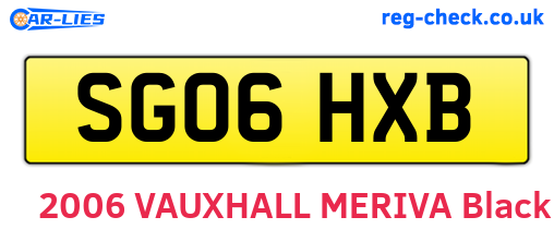 SG06HXB are the vehicle registration plates.