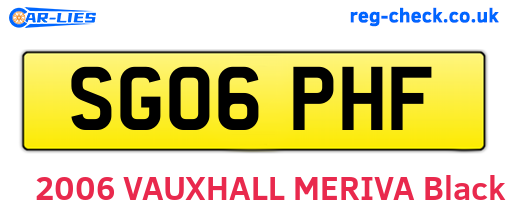 SG06PHF are the vehicle registration plates.