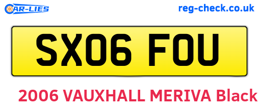 SX06FOU are the vehicle registration plates.