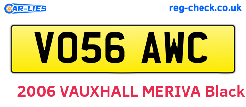 VO56AWC are the vehicle registration plates.