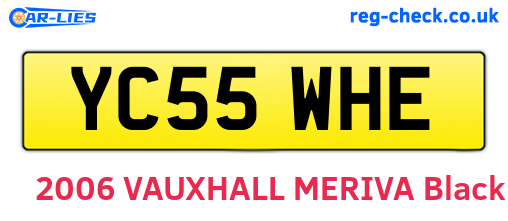 YC55WHE are the vehicle registration plates.