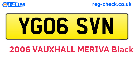YG06SVN are the vehicle registration plates.