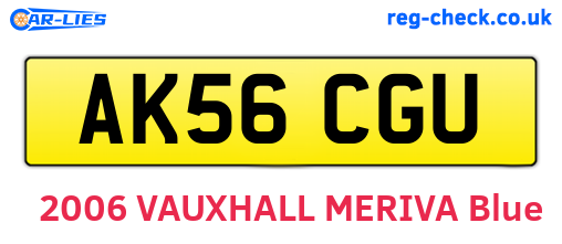 AK56CGU are the vehicle registration plates.