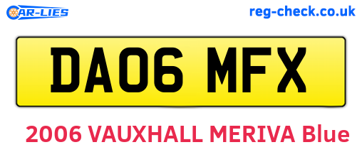 DA06MFX are the vehicle registration plates.