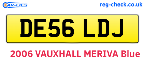 DE56LDJ are the vehicle registration plates.