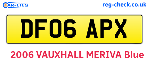 DF06APX are the vehicle registration plates.