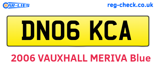 DN06KCA are the vehicle registration plates.