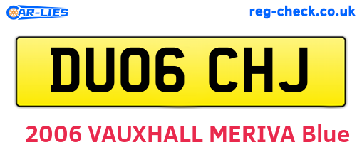 DU06CHJ are the vehicle registration plates.