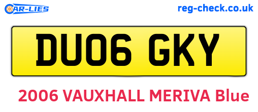 DU06GKY are the vehicle registration plates.