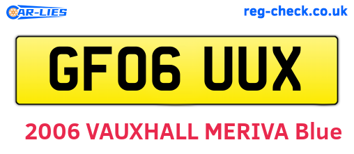 GF06UUX are the vehicle registration plates.
