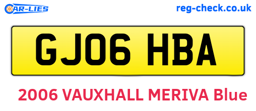 GJ06HBA are the vehicle registration plates.