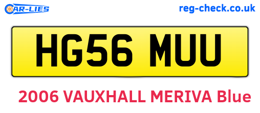 HG56MUU are the vehicle registration plates.