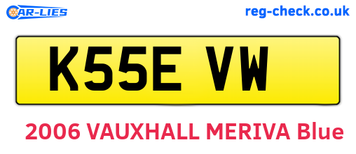 K55EVW are the vehicle registration plates.