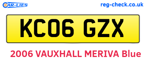 KC06GZX are the vehicle registration plates.