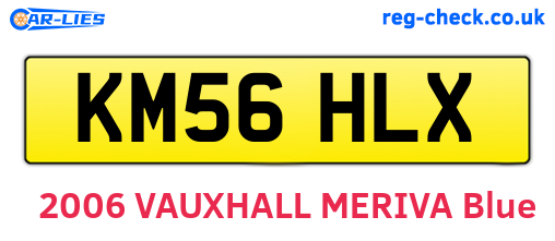 KM56HLX are the vehicle registration plates.
