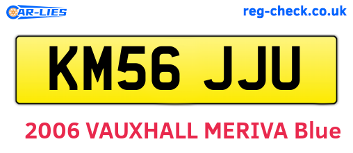 KM56JJU are the vehicle registration plates.