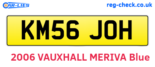 KM56JOH are the vehicle registration plates.