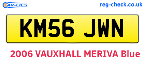 KM56JWN are the vehicle registration plates.
