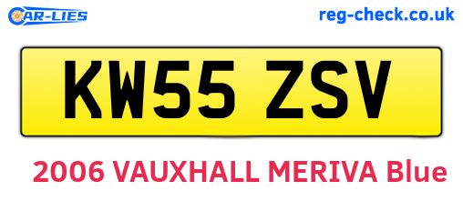 KW55ZSV are the vehicle registration plates.
