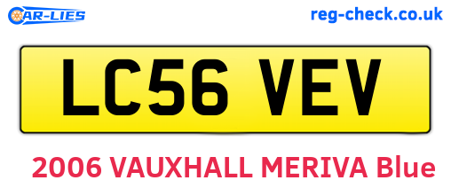 LC56VEV are the vehicle registration plates.