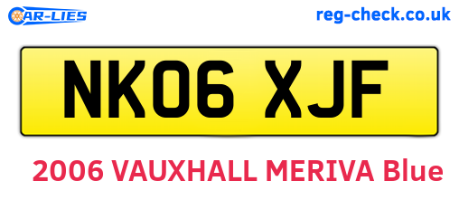 NK06XJF are the vehicle registration plates.