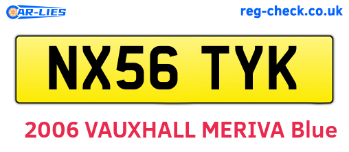 NX56TYK are the vehicle registration plates.