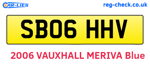 SB06HHV are the vehicle registration plates.