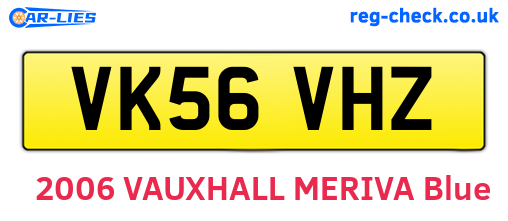 VK56VHZ are the vehicle registration plates.