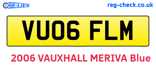 VU06FLM are the vehicle registration plates.