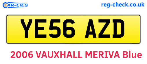 YE56AZD are the vehicle registration plates.