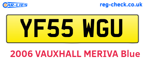 YF55WGU are the vehicle registration plates.
