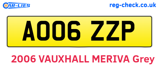 AO06ZZP are the vehicle registration plates.