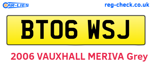 BT06WSJ are the vehicle registration plates.