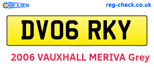DV06RKY are the vehicle registration plates.